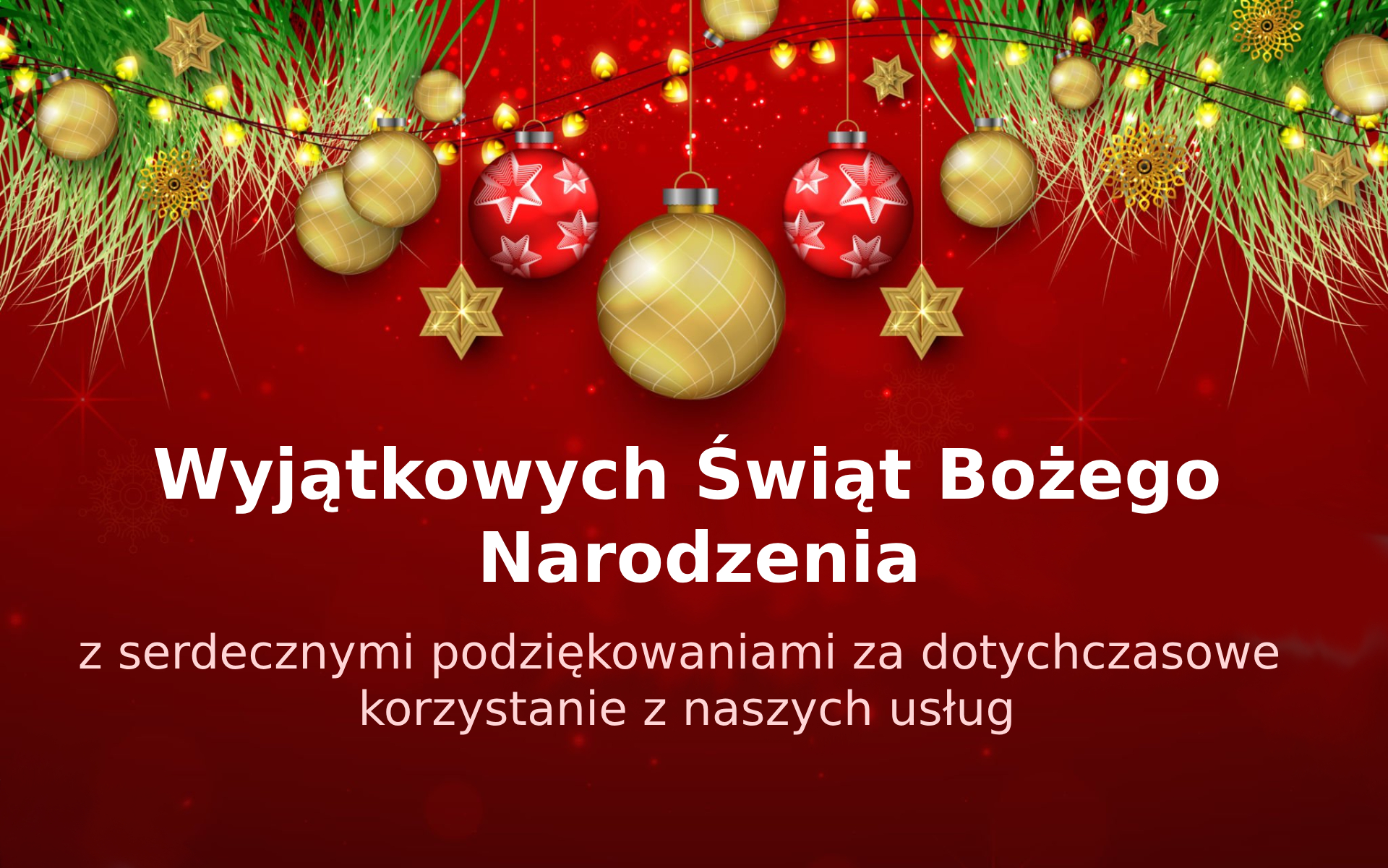 Wyjątkowych Świąt Bożego Narodzenia